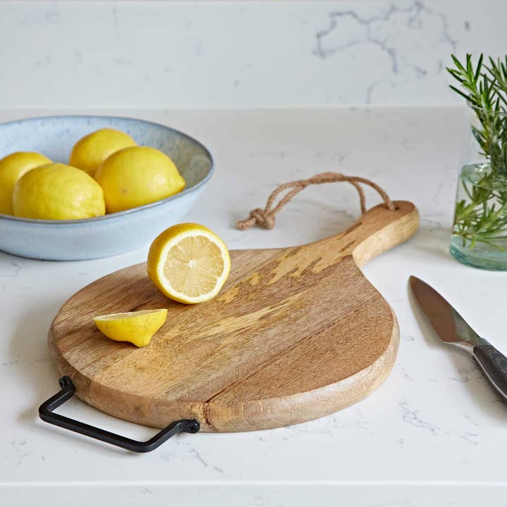 Handmade Mango Wood Round Chopping Board - Cheese Board