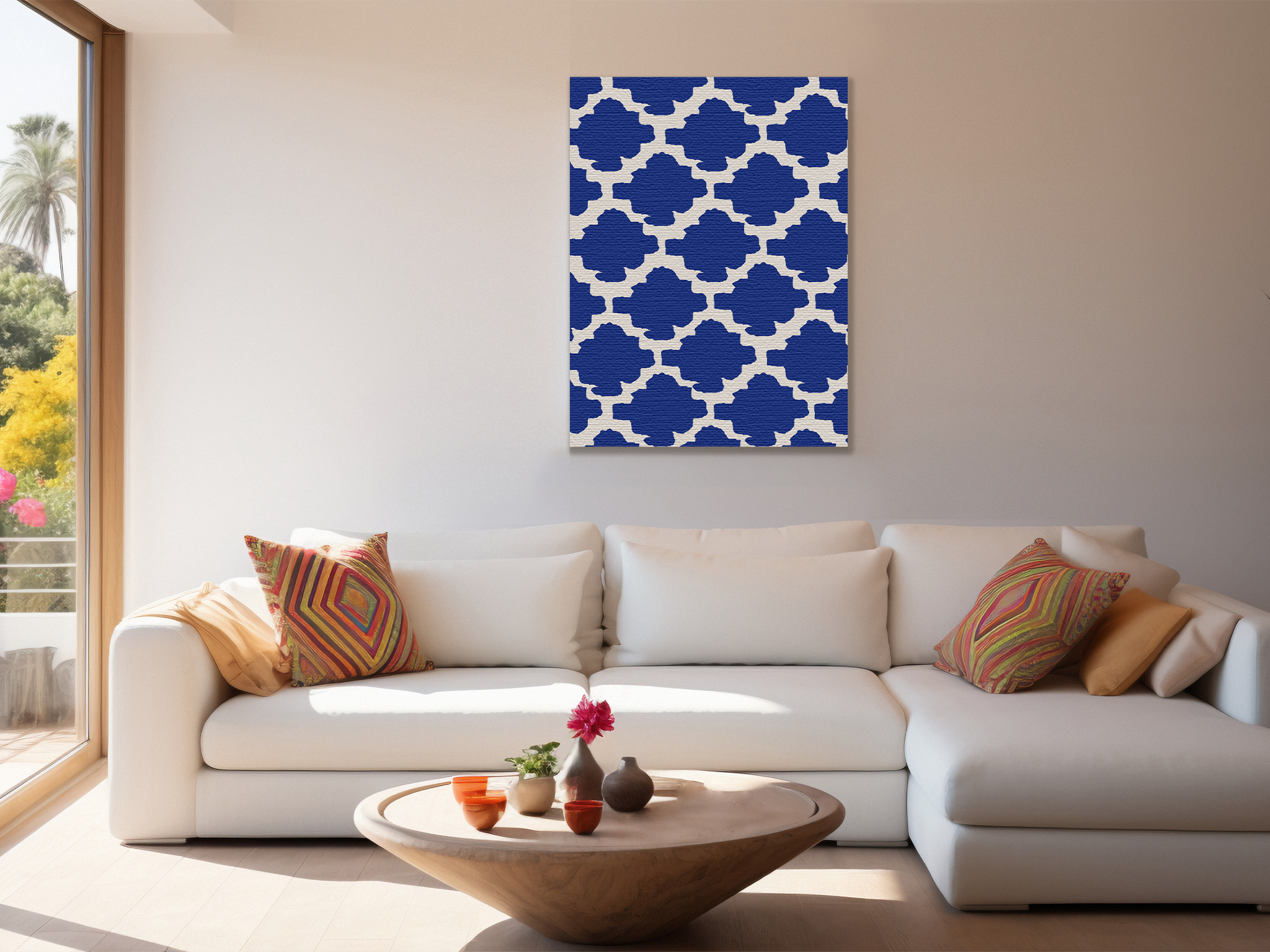Azure Mosaic Canvas Art Print