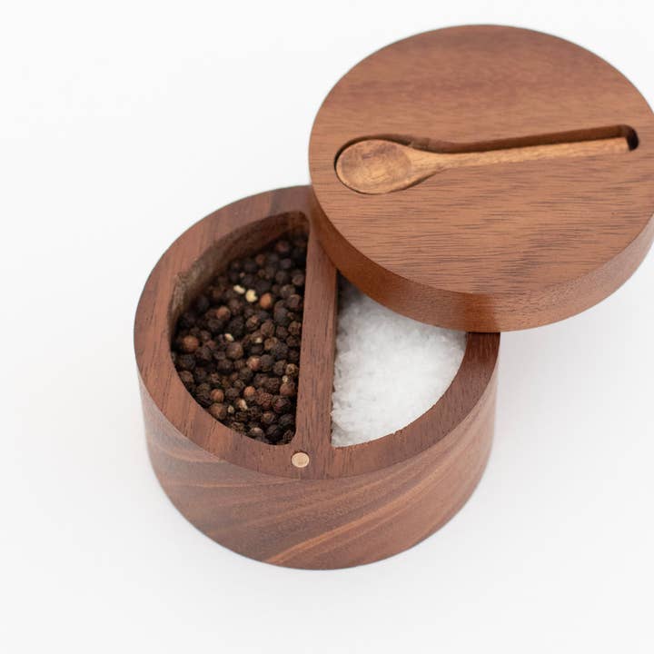 Acacia Pot Double Compartment | Salt & Pepper Pot