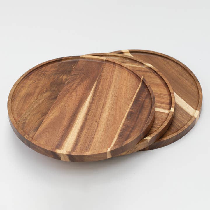 Round Acacia Tray