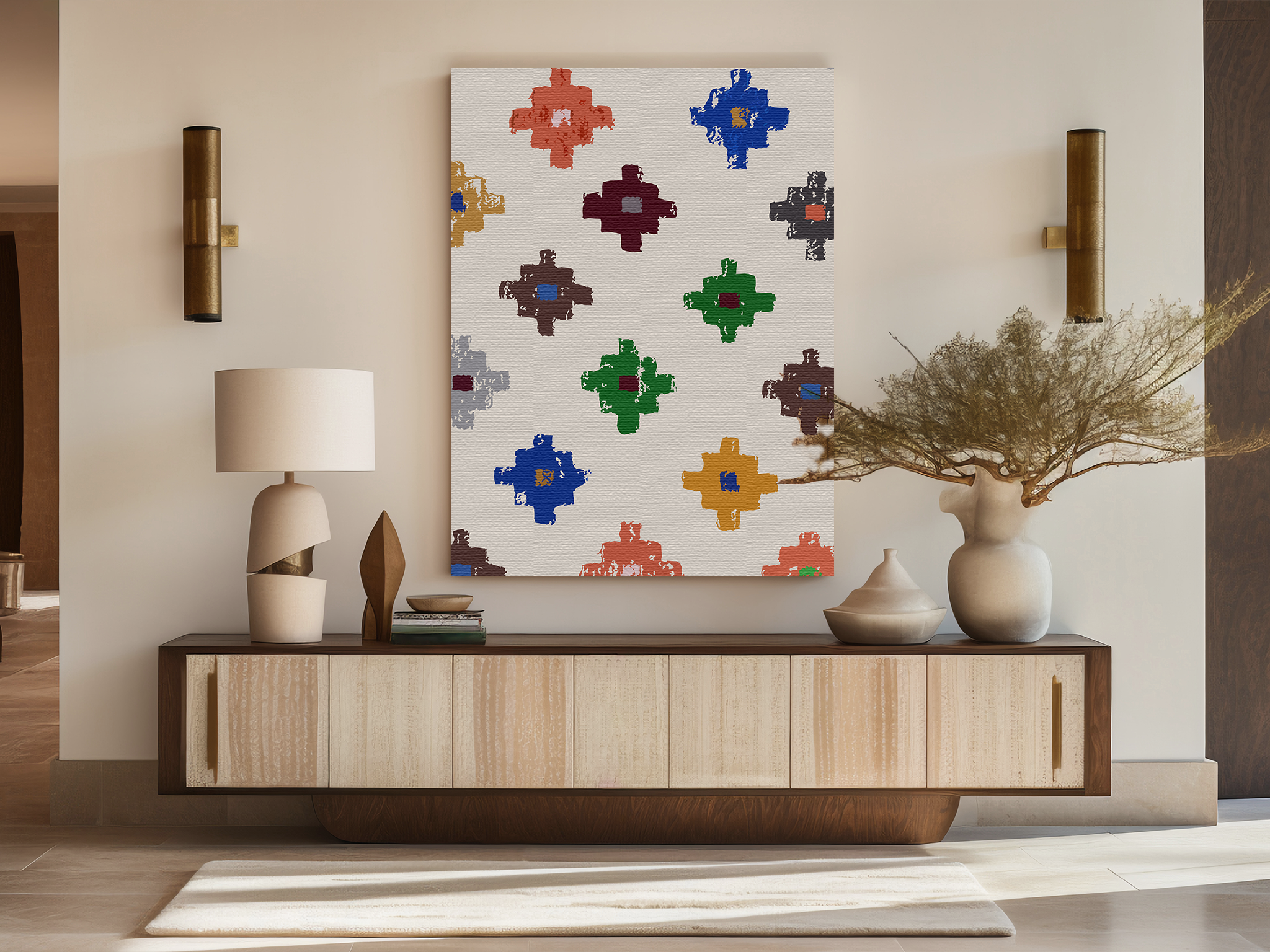 Folk Confetti Canvas Art Print