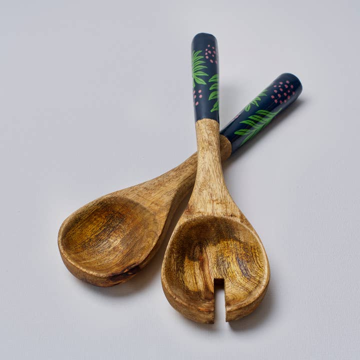 Twilight Bird Wooden Spoon and Fork Set