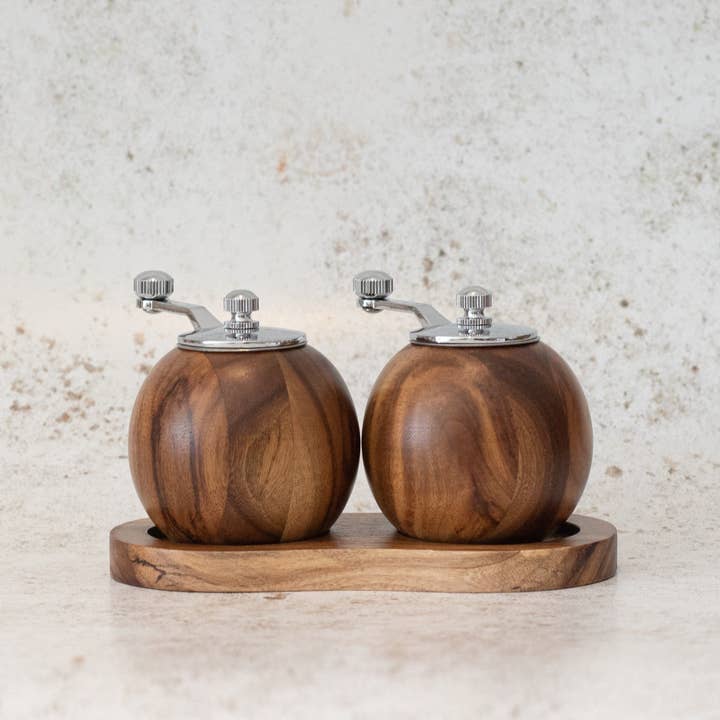 Acacia Salt and Pepper Mill Grinder Set